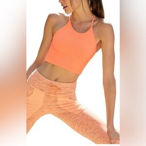 NWT Free People Movement Crop Run Tank in Peach Horizon Size Medium/Large